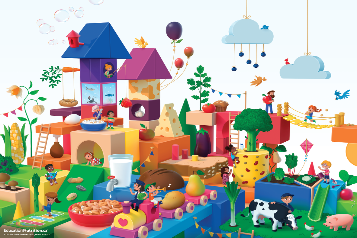 Poster to order The Building Block Village Teach Nutrition Quebec